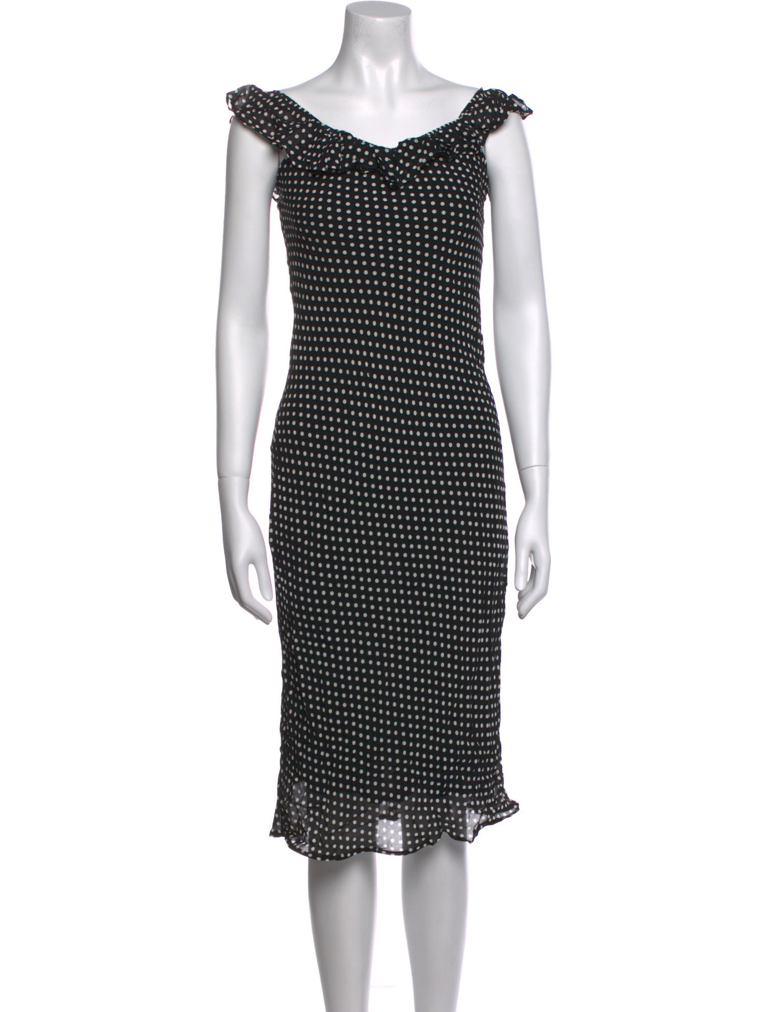 Reformation Polka Dot Print Midi Length Dress