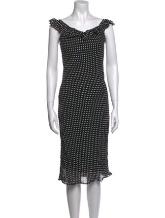 Reformation Polka Dot Print Midi Length Dress