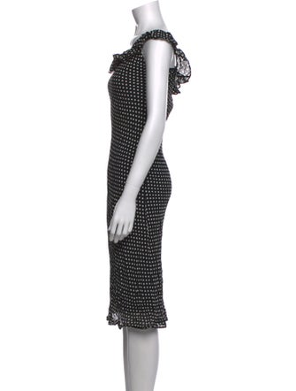 Reformation Polka Dot Print Midi Length Dress