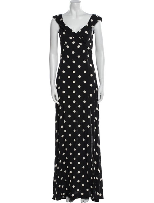 Reformation Polka Dot Print Long Dress