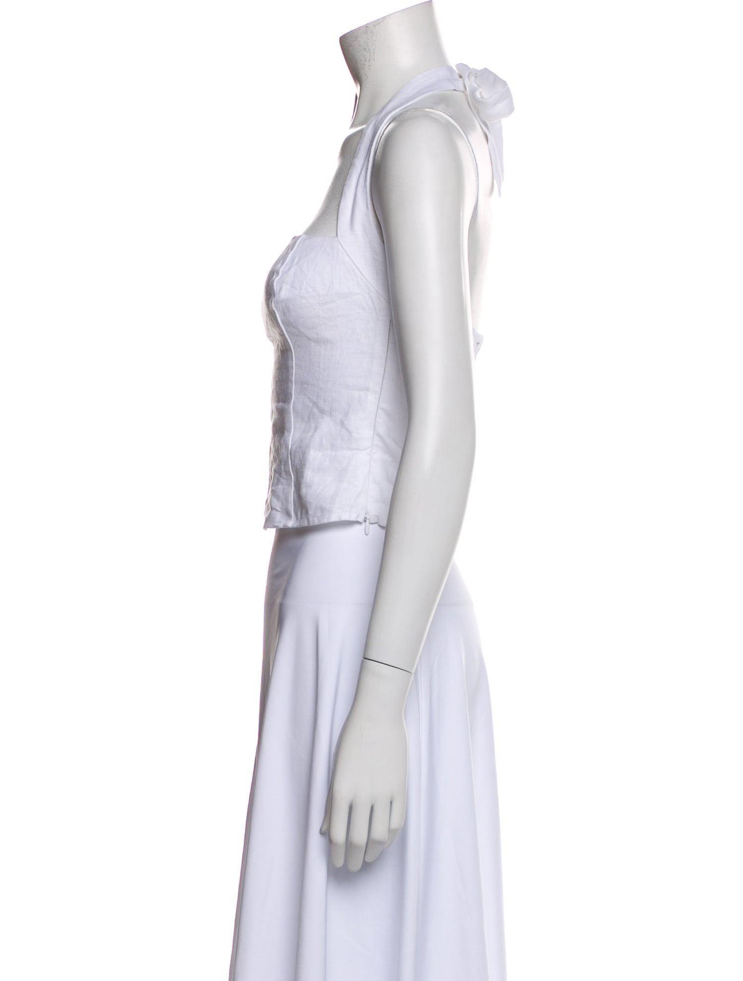 Reformation Linen Square Neckline Crop Top