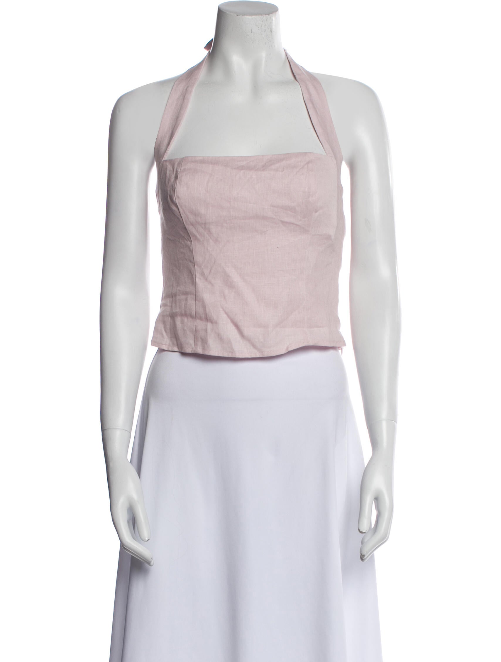 Reformation Linen Square Neckline Crop Top