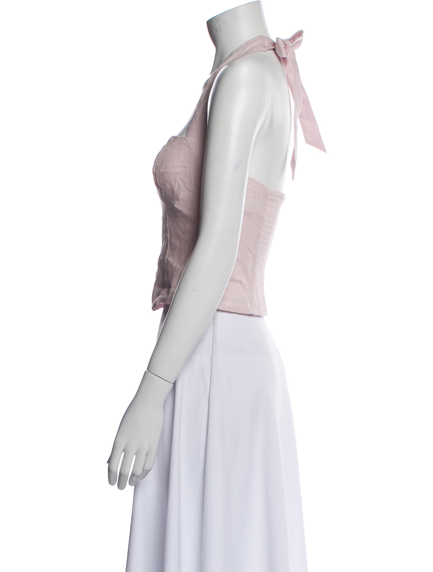 Reformation Linen Square Neckline Crop Top