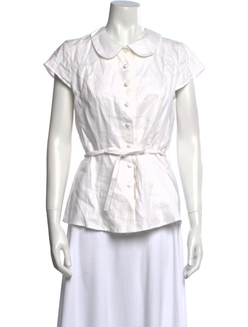 Reformation Linen Short Sleeve Button-Up Top