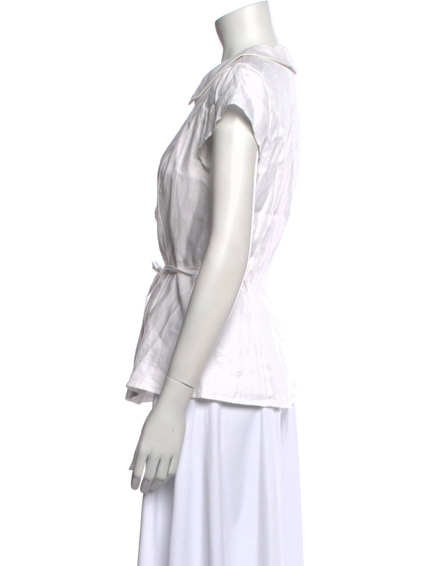 Reformation Linen Short Sleeve Button-Up Top