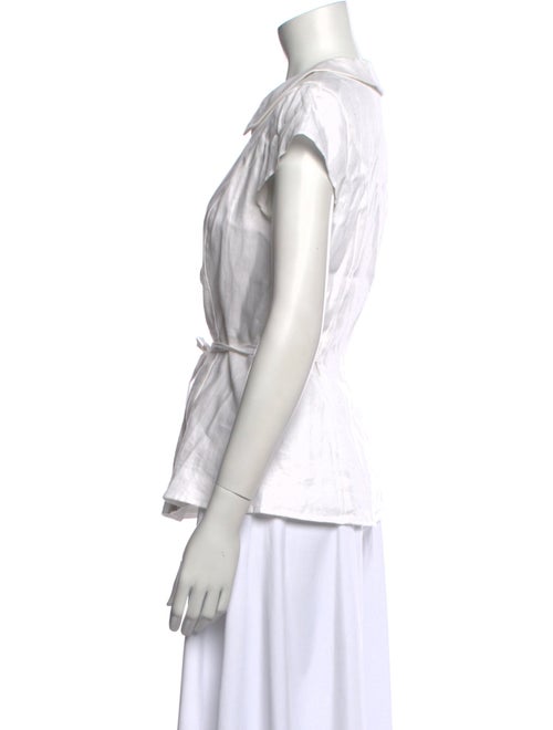 Reformation Linen Short Sleeve Button-Up Top