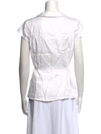 Reformation Linen Short Sleeve Button-Up Top