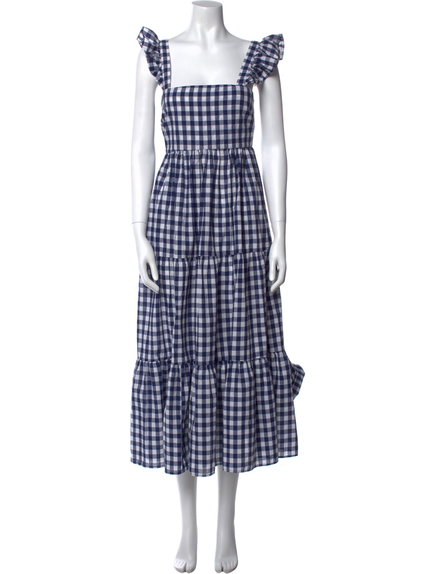 Reformation Plaid Print Long Dress