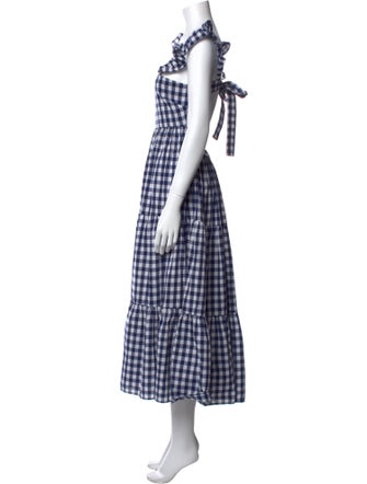Reformation Plaid Print Long Dress