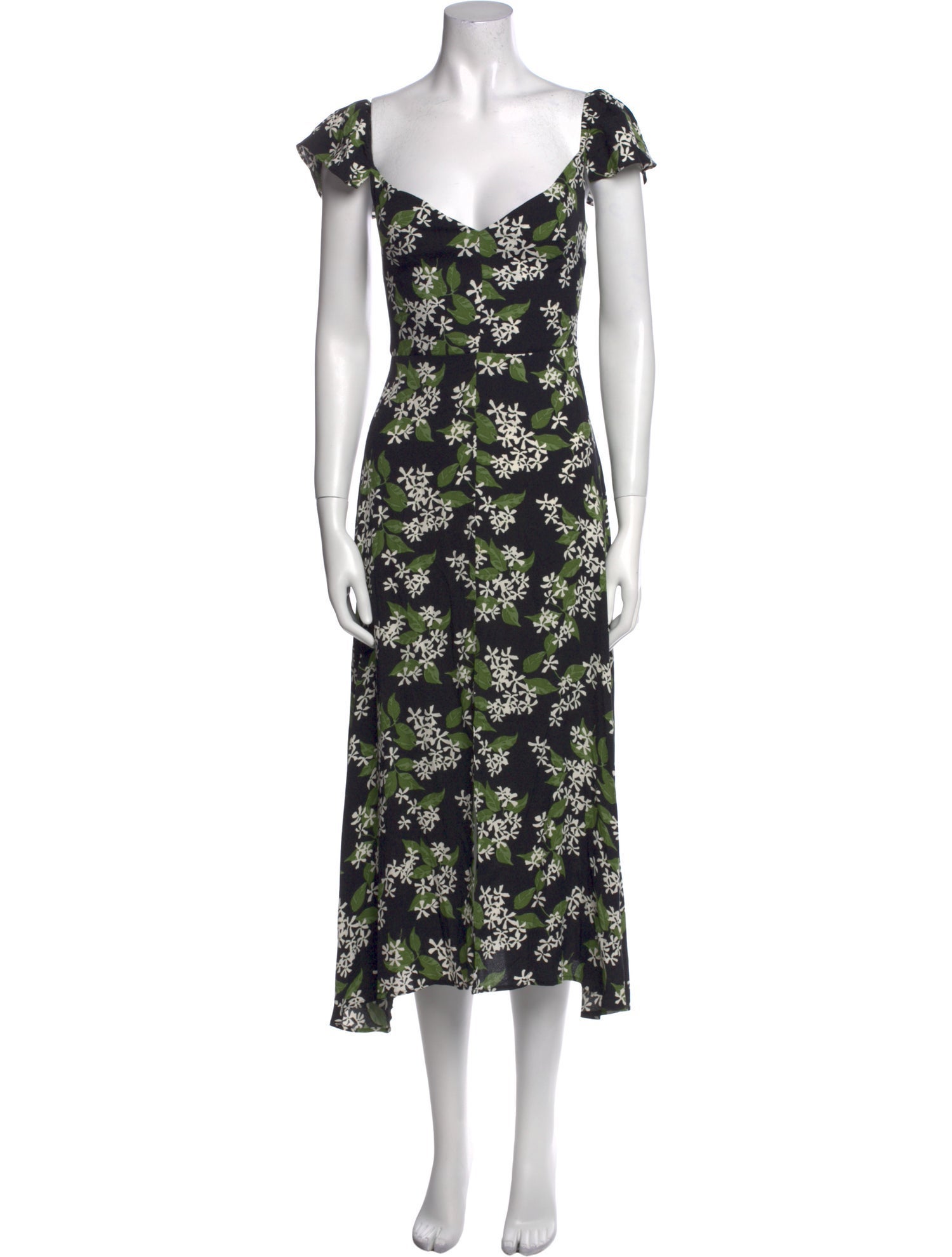 Reformation Floral Print Midi Length Dress