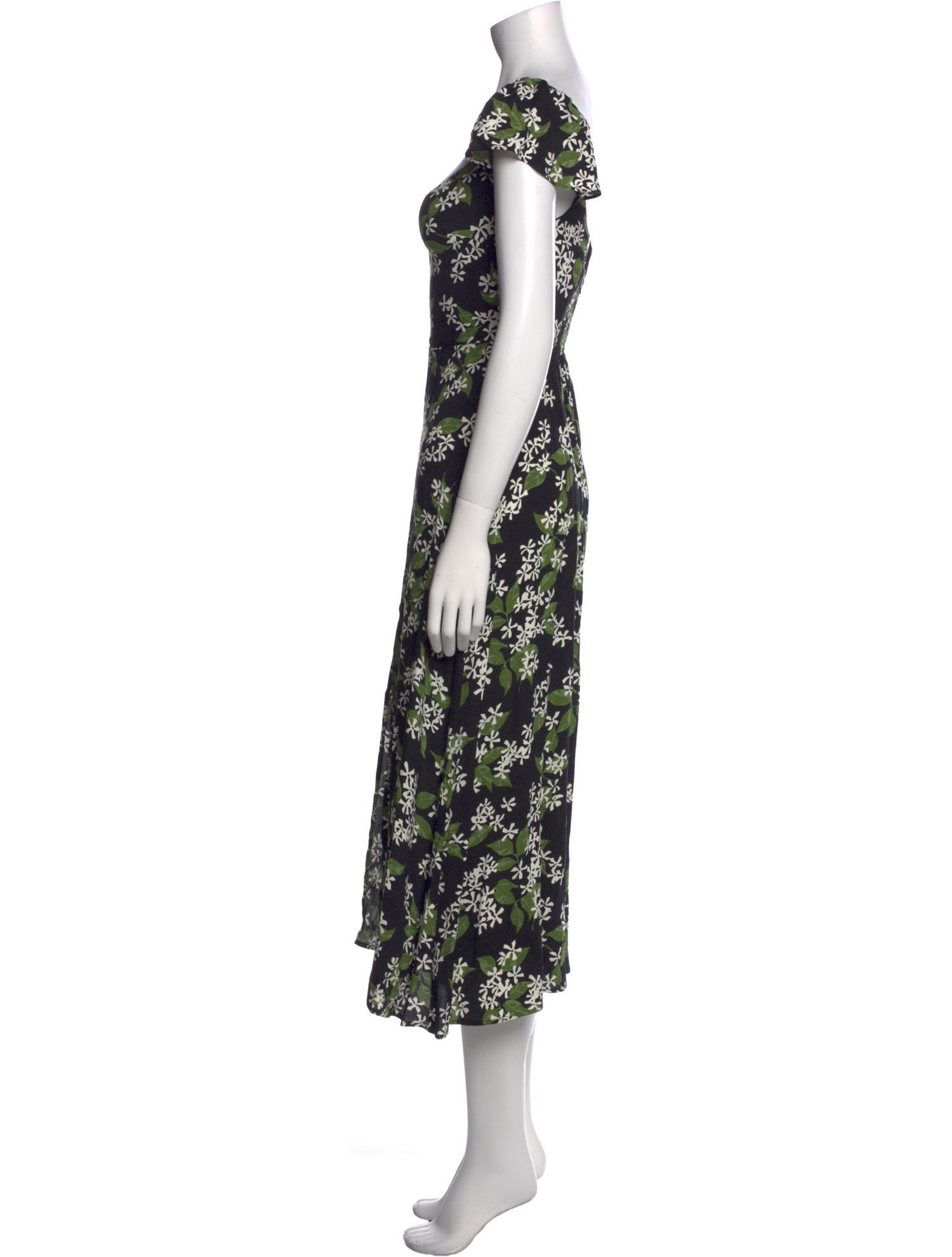 Reformation Floral Print Midi Length Dress
