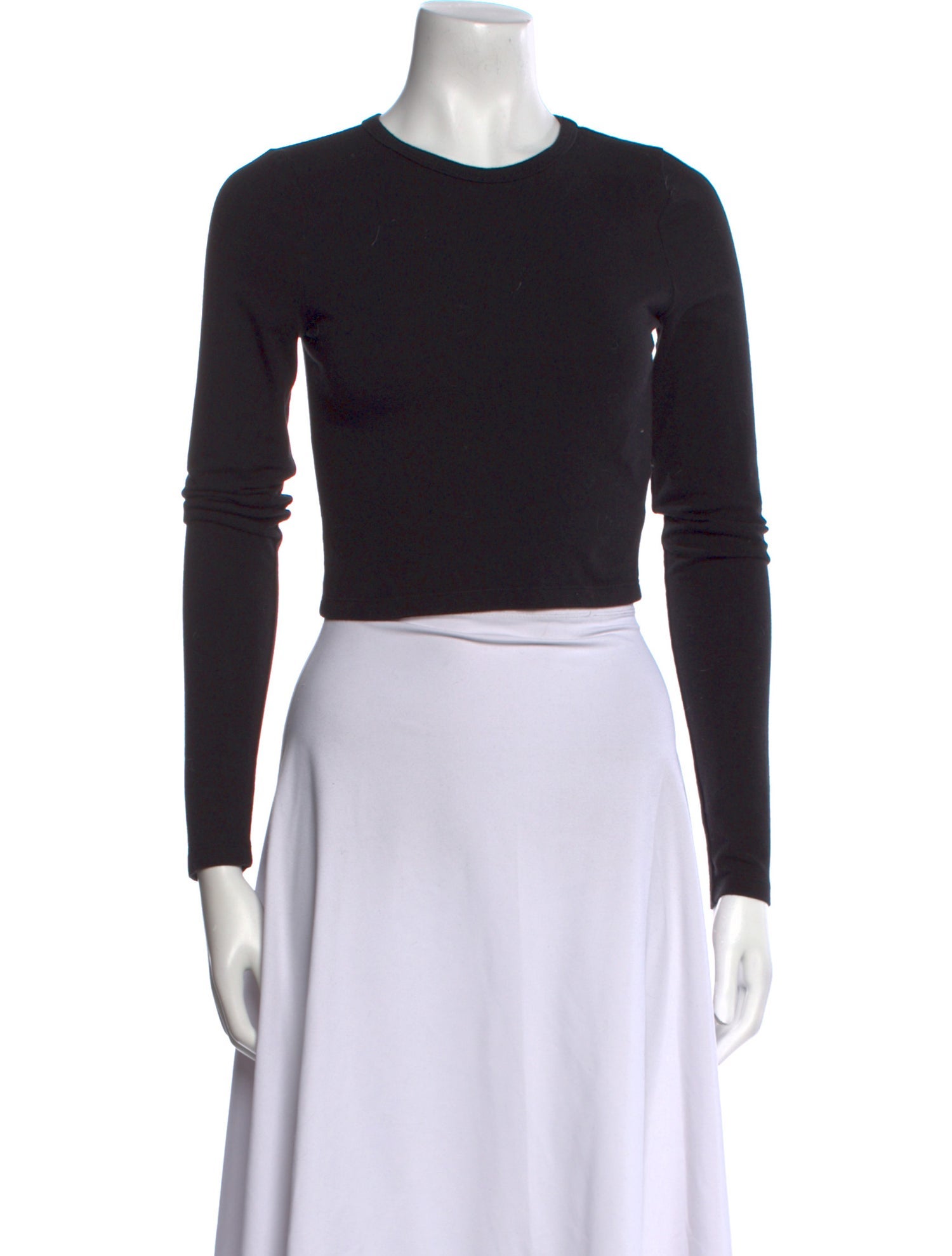 Reformation Crew Neck Long Sleeve Crop Top