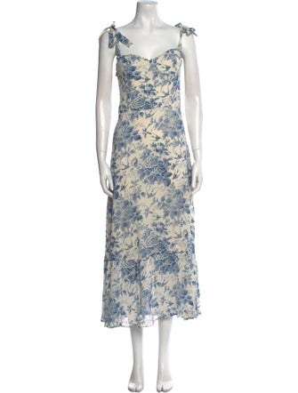 Reformation Floral Print Long Dress