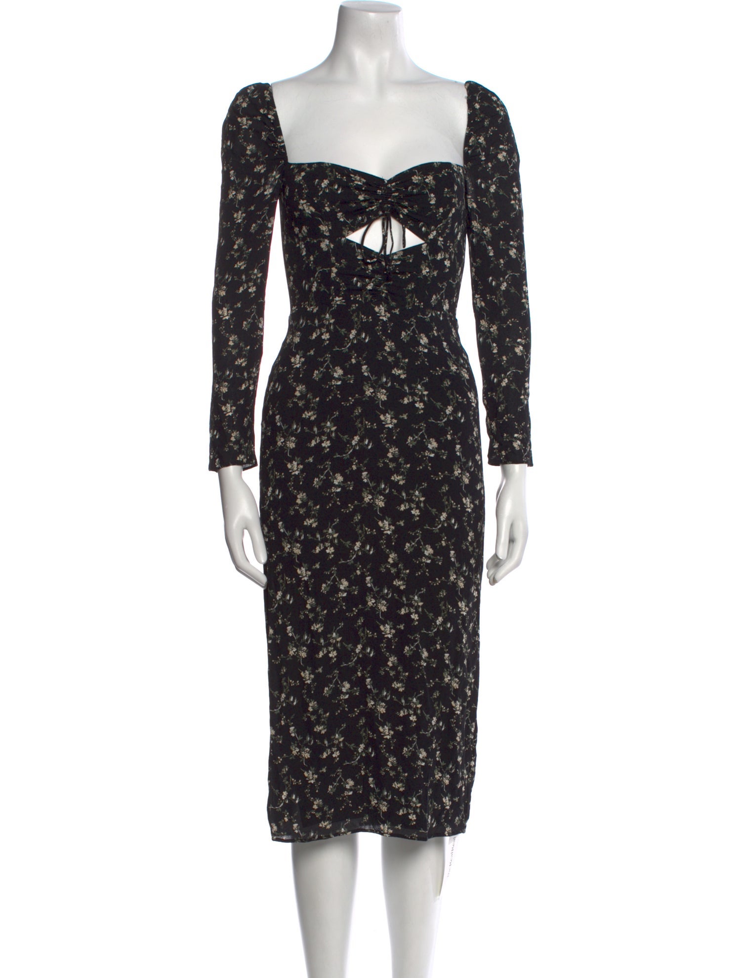 Reformation Floral Print Knee-Length Dress