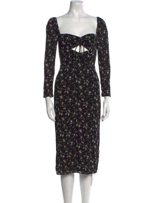 Reformation Floral Print Knee-Length Dress