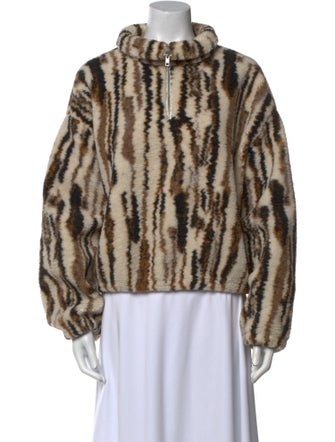 Reformation Animal Print Mock Neck Sweatshirt