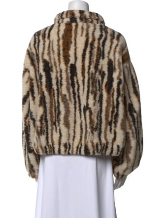 Reformation Animal Print Mock Neck Sweatshirt