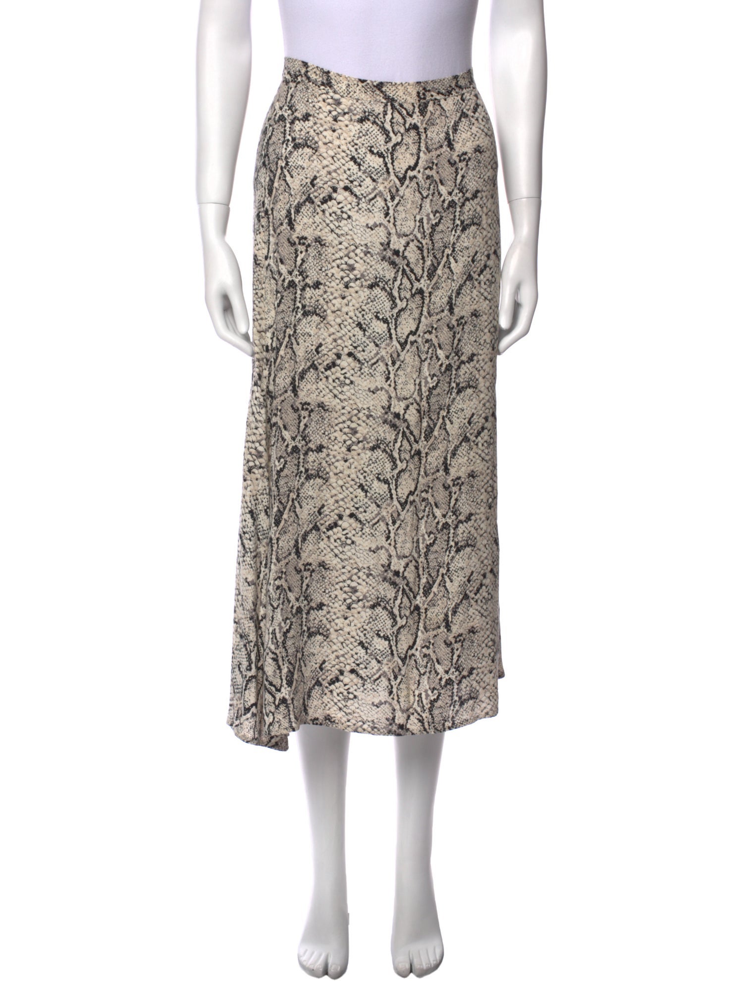 Reformation Animal Print Midi Length Skirt