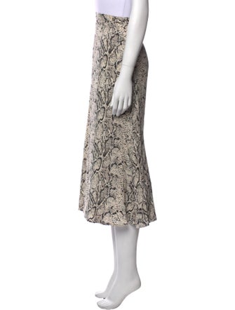 Reformation Animal Print Midi Length Skirt