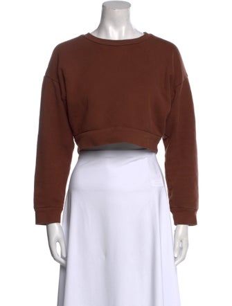 Reformation Scoop Neck Long Sleeve Crop Top