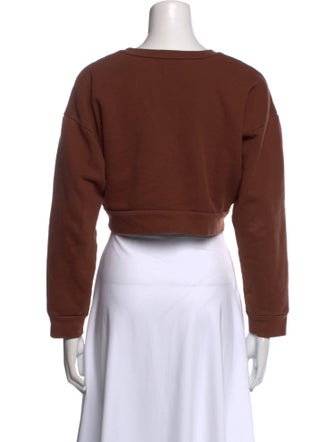 Reformation Scoop Neck Long Sleeve Crop Top