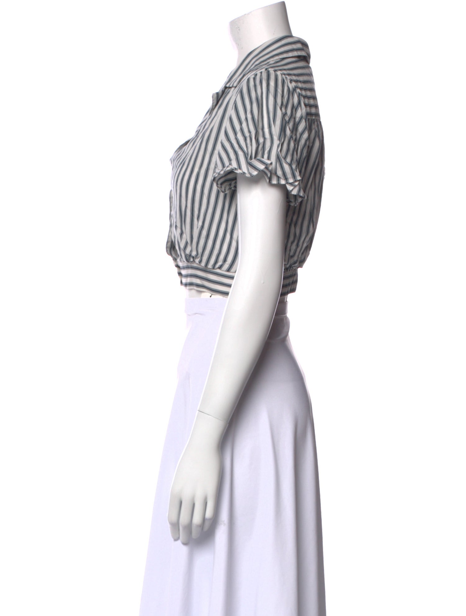 Reformation Linen Striped Crop Top