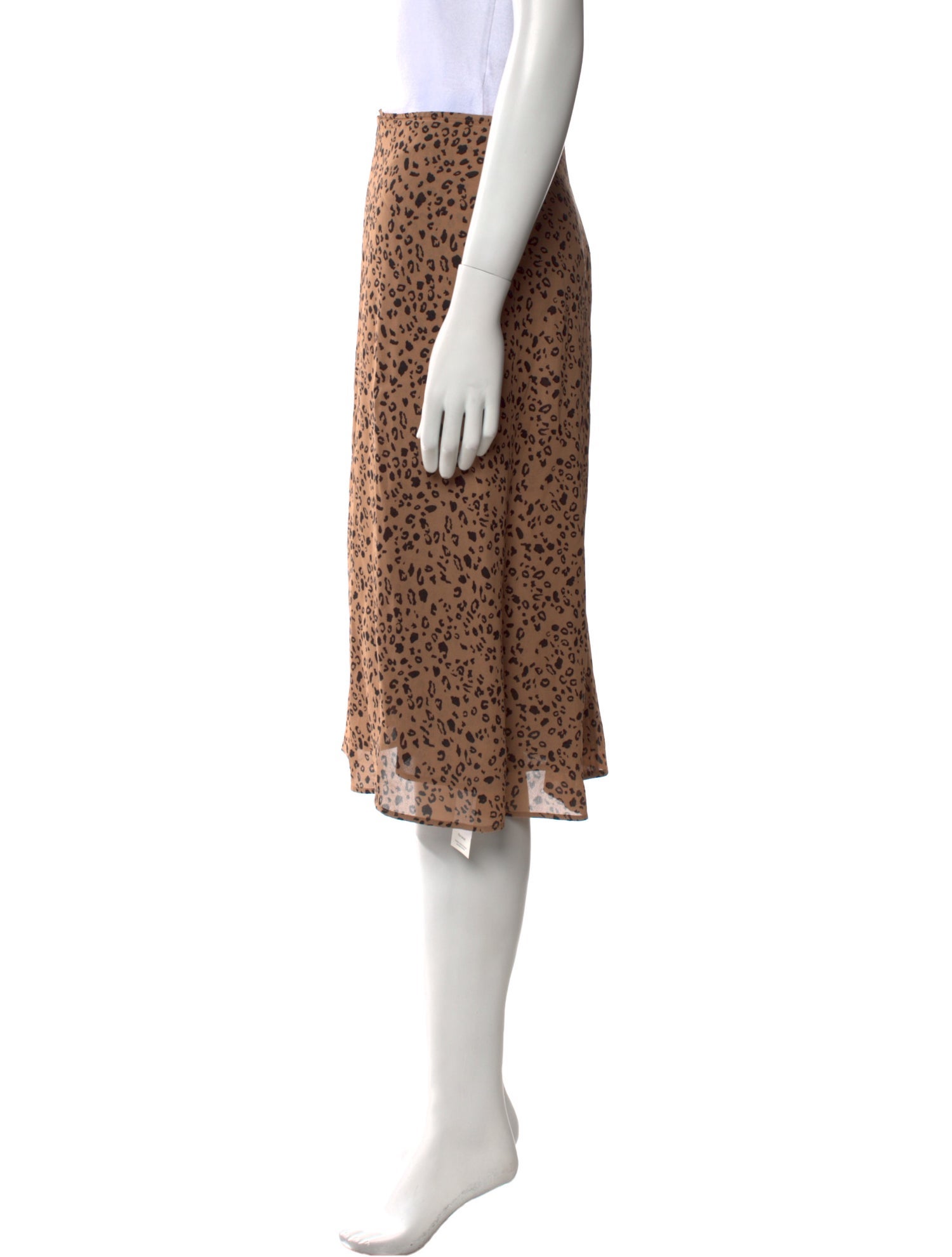 Reformation Animal Print Knee-Length Skirt