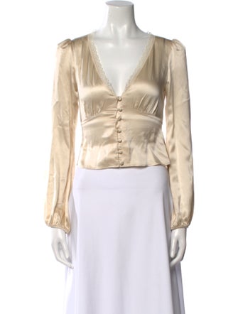 Reformation Silk V-Neck Crop Top