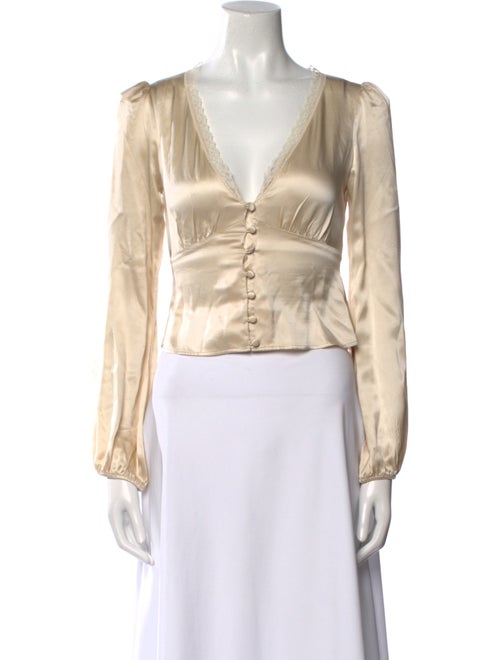 Reformation Silk V-Neck Crop Top