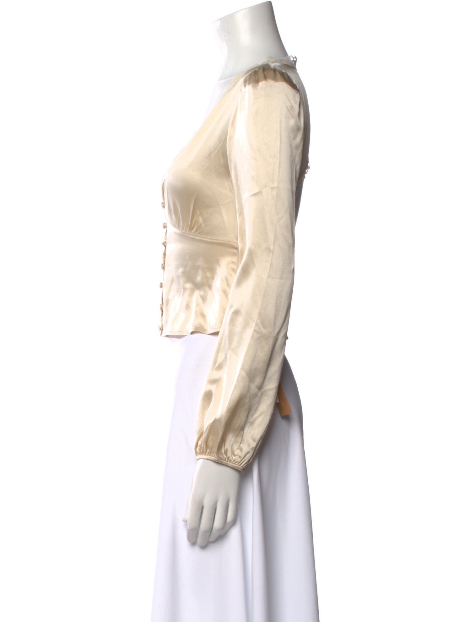 Reformation Silk V-Neck Crop Top