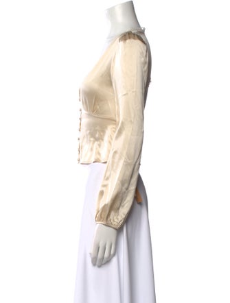 Reformation Silk V-Neck Crop Top