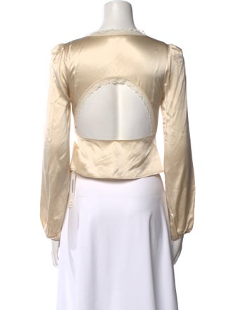 Reformation Silk V-Neck Crop Top