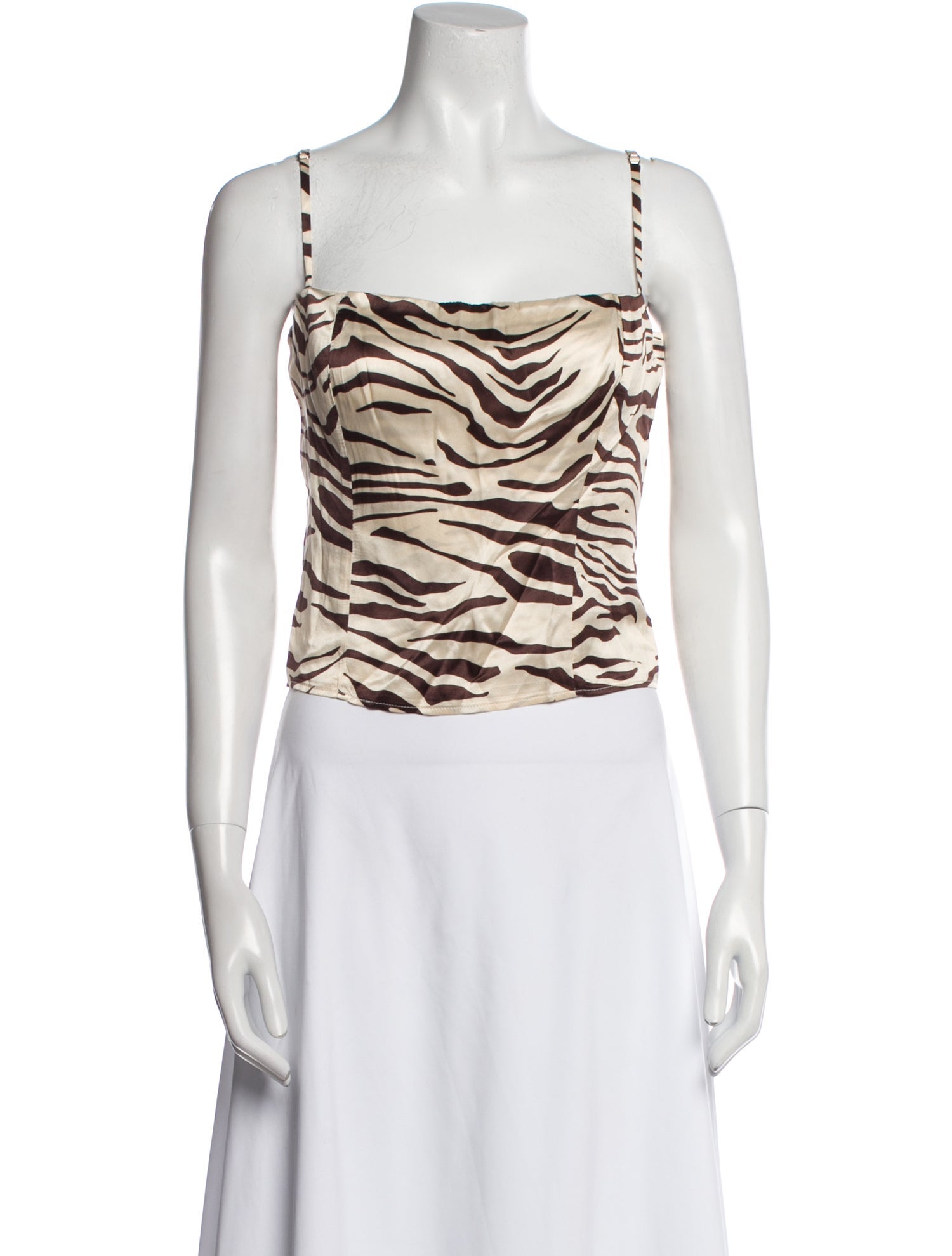 Reformation Silk Animal Print Crop Top
