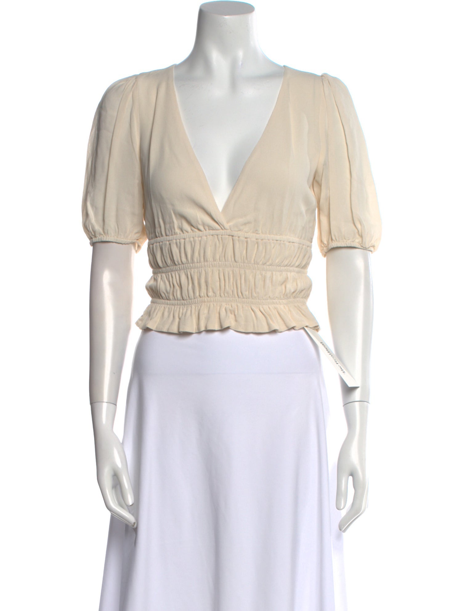 Reformation V-Neck Short Sleeve Crop Top