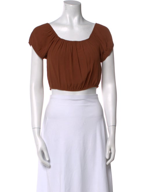 Reformation Scoop Neck Short Sleeve Crop Top