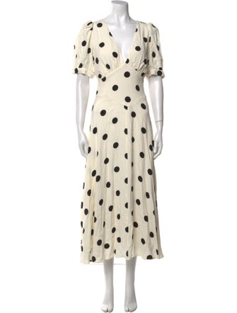 Reformation Polka Dot Print Long Dress
