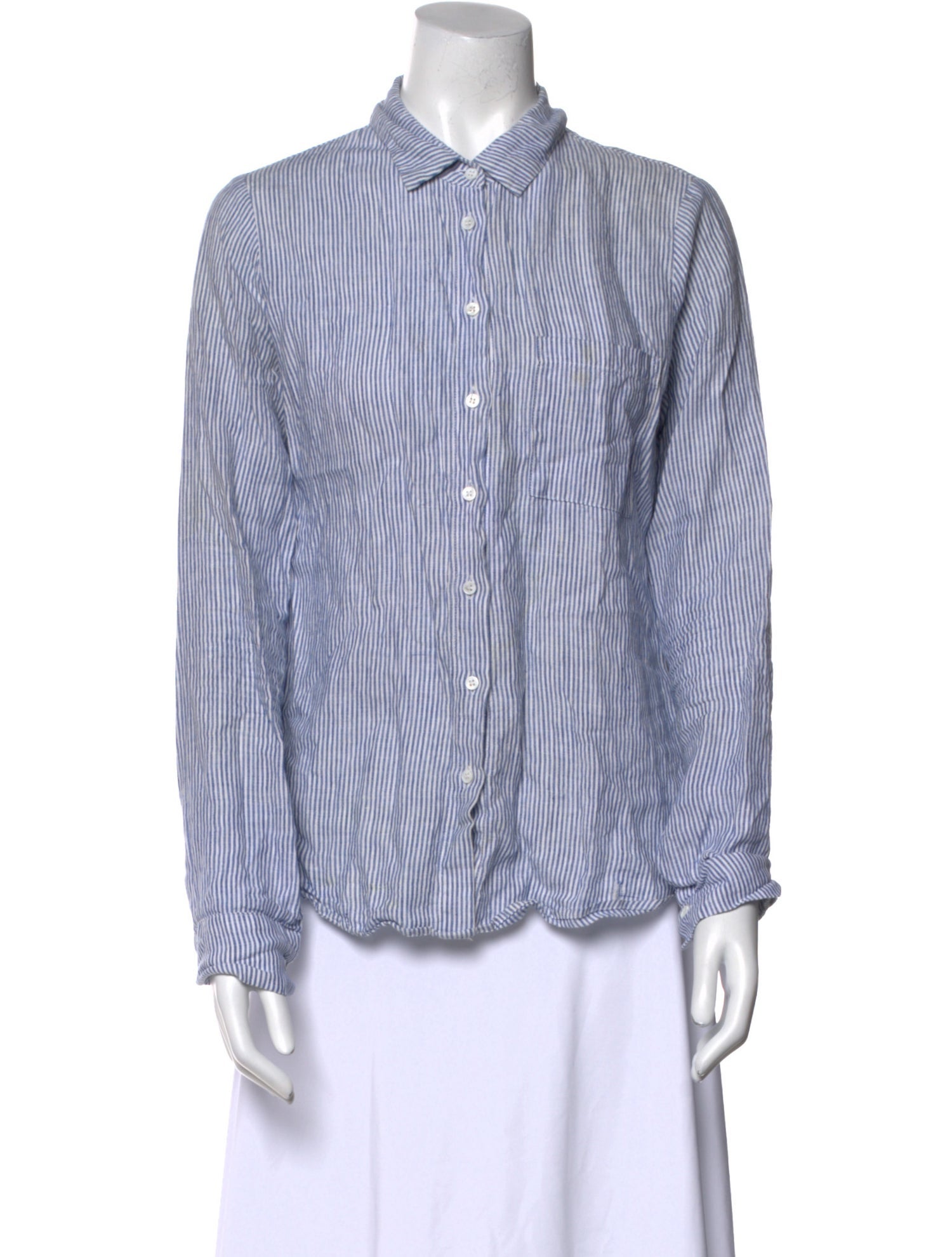 Reformation Linen Striped Button-Up Top