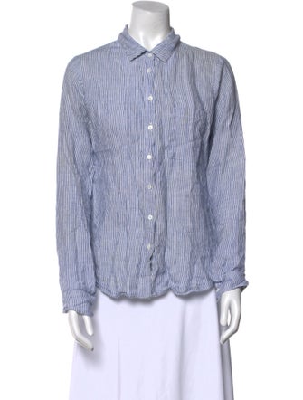 Reformation Linen Striped Button-Up Top