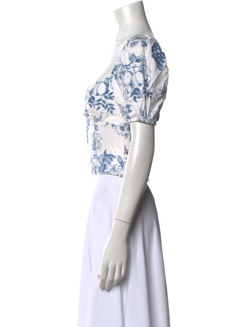 Reformation Linen Floral Print Crop Top