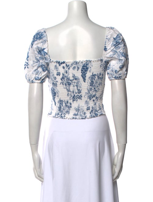 Reformation Linen Floral Print Crop Top