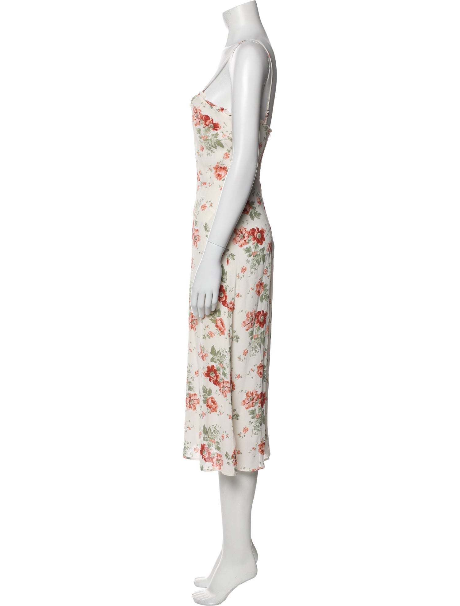 Reformation Floral Print Midi Length Dress