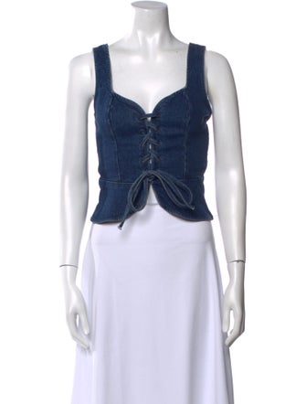 Reformation Square Neckline Sleeveless Crop Top