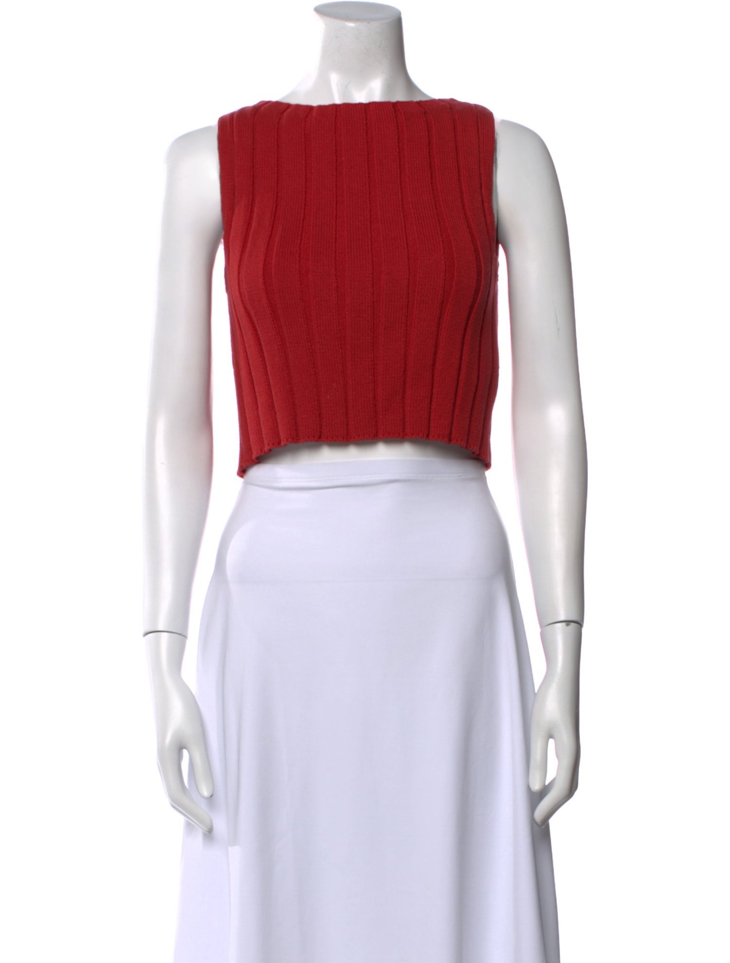 Reformation Bateau Neckline Sleeveless Crop Top