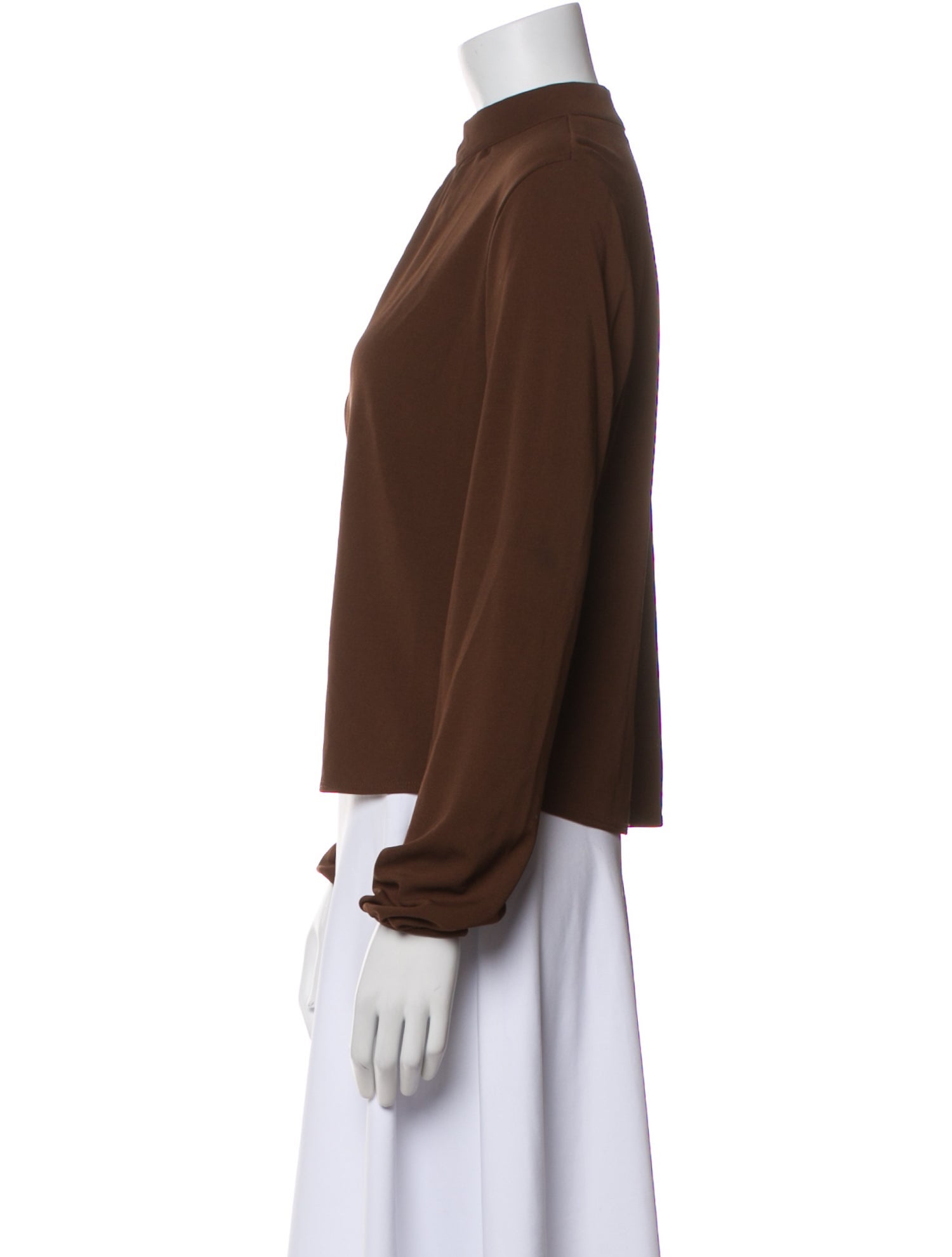 Reformation Mock Neck Long Sleeve Blouse