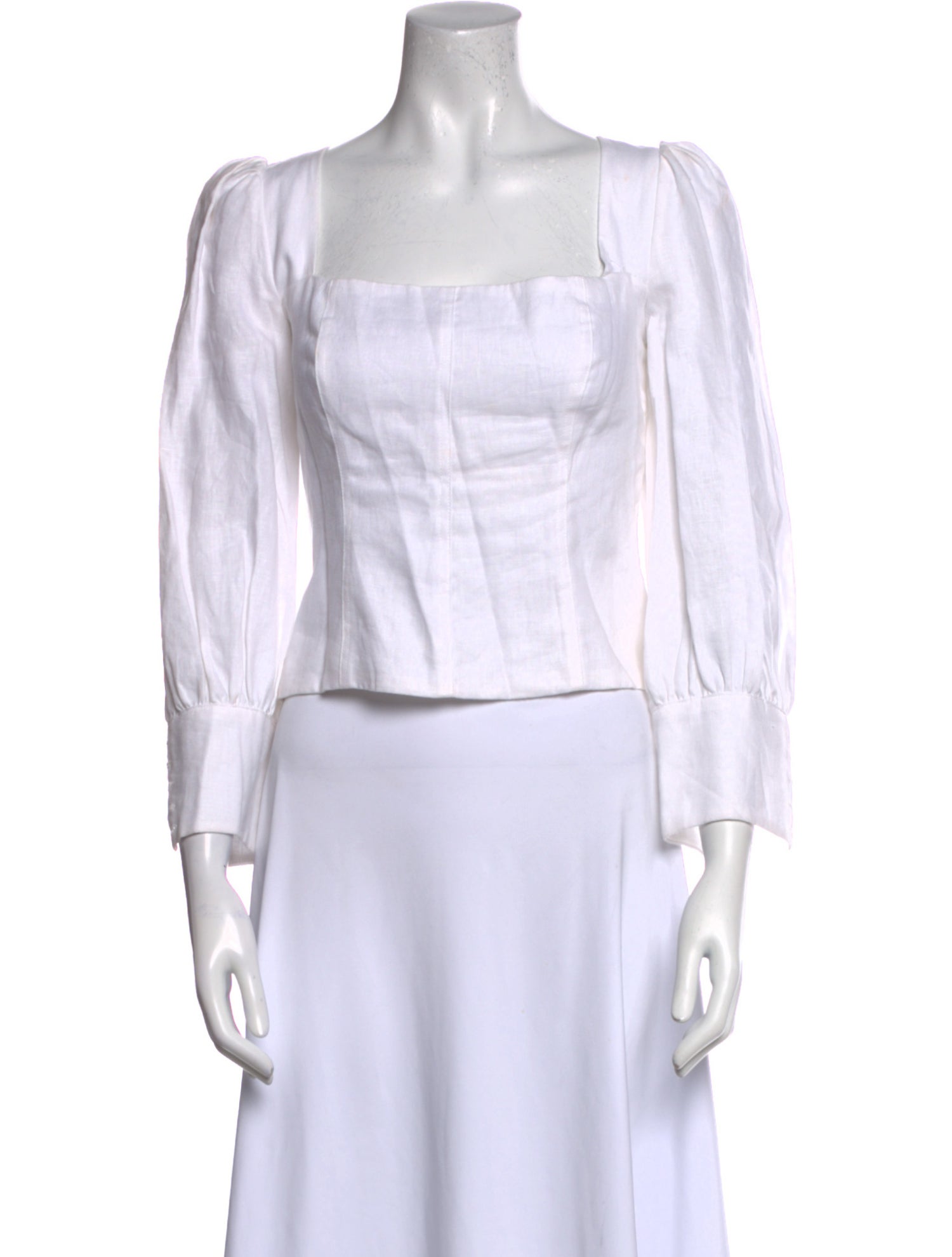 Reformation Linen Square Neckline Crop Top