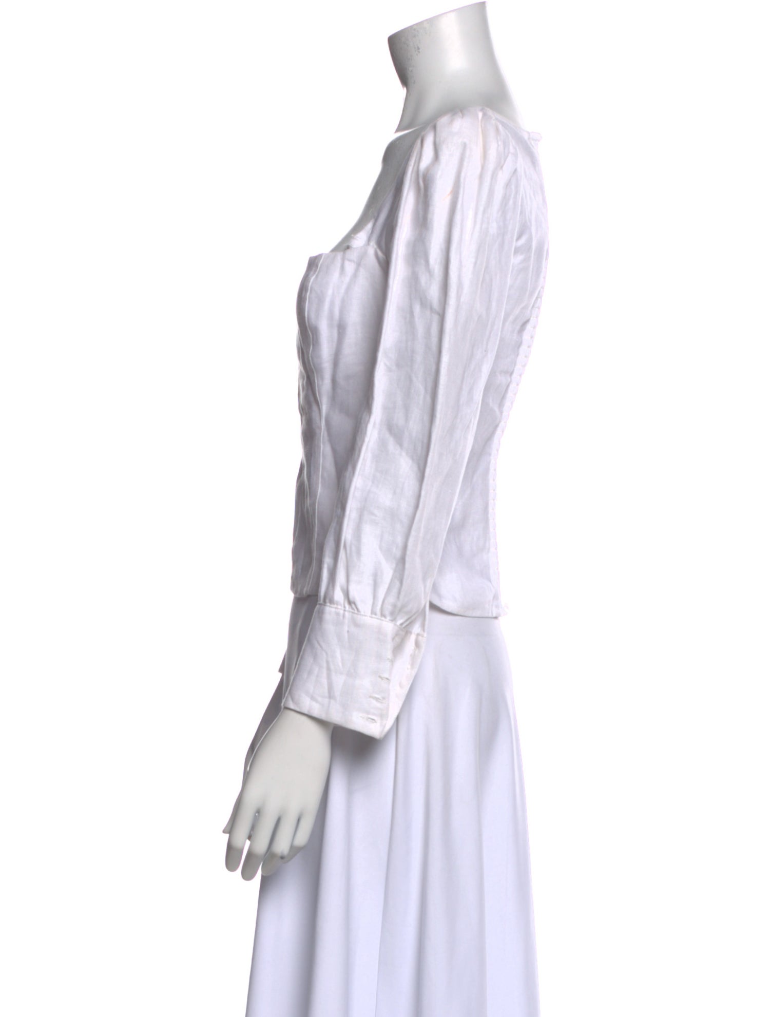 Reformation Linen Square Neckline Crop Top