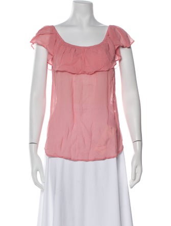 Reformation Scoop Neck Short Sleeve Blouse