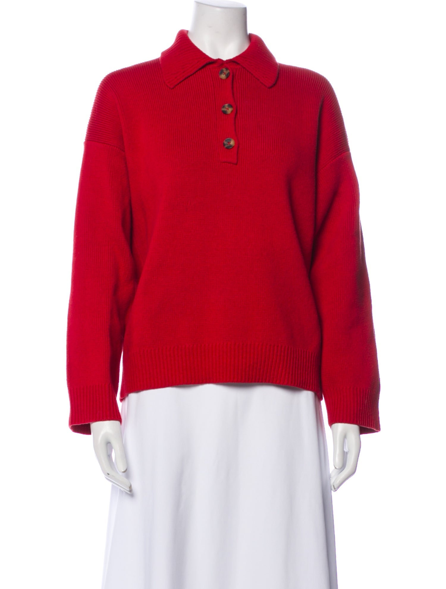 Reformation Mock Neck Long Sleeve Polo