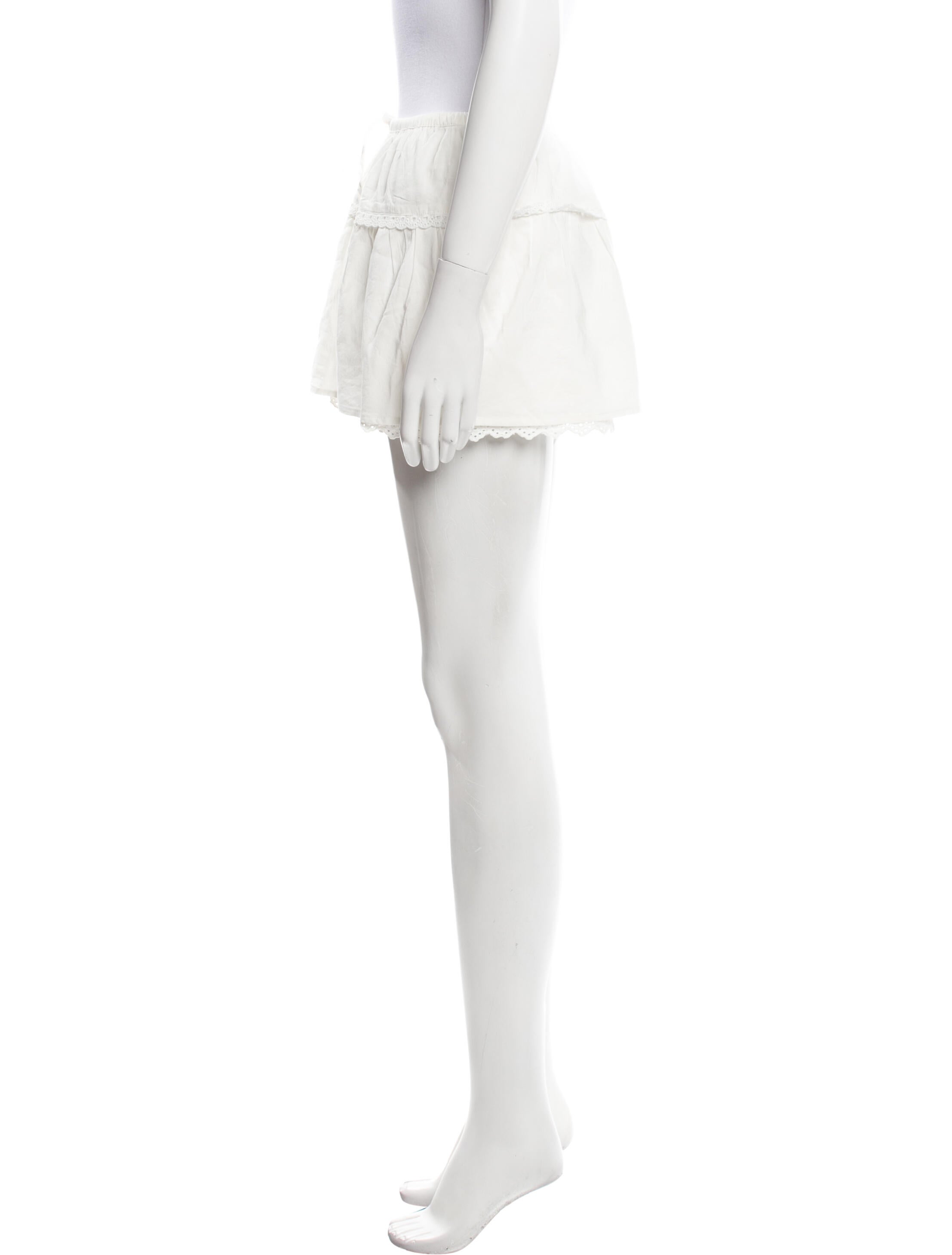 Reformation Eyelet Trim Mini Skirt