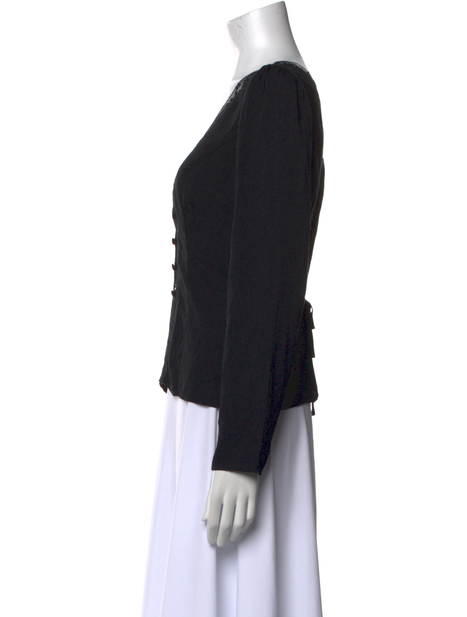 Reformation V-Neck Long Sleeve Blouse